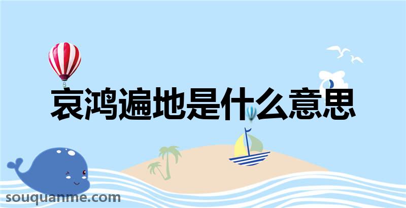 哀鸿遍地是什么意思 哀鸿遍地的拼音 哀鸿遍地的成语解释